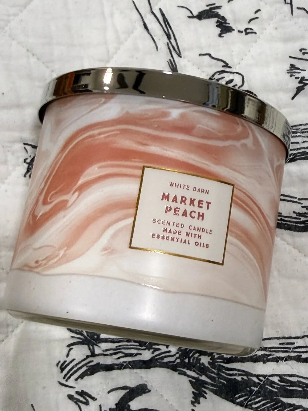 NEW Bath & Body Works Market Peach  3 Wick Candle - Picture 2 of 4